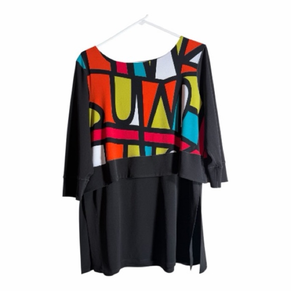 Eva Varro Multicolor Graphic Tunic Top
